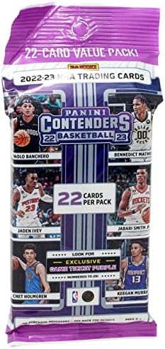 2022-23 Panini Contenders NBA Basketball Jumbo Cello Fat Value Pack - 22 Trading Cards Inside - Look for Exclusive Game Ticket Purple Numbered to 25