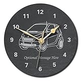 Wandbehang. notts laser Smart Fortwo Design Schieferuhr – personalisierbar mit Text Ihrer Wahl (groß (250 mm)