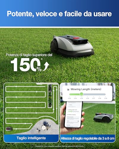 ECOVACS Goat O600 Mähroboter ohne Begrenzungskabel, 600 m², RTK+Vision-Navigation, Rasenmähroboter, KI-Hindernisvermeidung, App Steuerung, passiert 0,7 m schmale Stellen