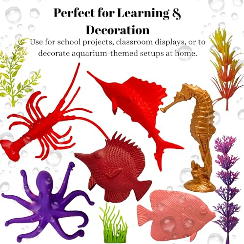 Image of Realistic Underwater SEA Animal Toys for Kids 3+| Realistic Figurine 17PCS Ocean Water Animal Creatures Action Figures for Boys and Girls Birthday Gift for Children Education | Decoration Item