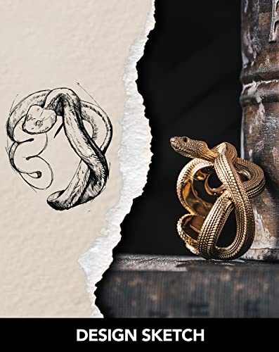 Coppertist.wu Snake Ring 18K Gold Vermeil For Men Women | Open Viper Ring Adjustable Ruby Eyes W Gift Box (8.5) #TOP5