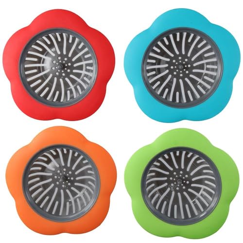 Pack de 4 coladores de silicona para fregadero de cocina 4.5''