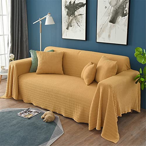 Vclife Yellow Couch Cover Jersey Knit Cotton Sectional Couch Covers For Cushion Couch Sofa, 1 Pc Couch Cover For Dog Cat Pet L Shaped Slipcover Multifunctional Furniture Protector (71"X118") #TOP4