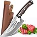 Coltello per disossare Coltello vichingo Coltello con custodia in pelle Coltello da esterno Coltello da caccia Coltello da macellaio in acciaio al carbonio Full Tang per barbecue da campeggio multiuso