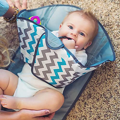 Snoofybee Portable Clean Hands Changing Pad. 3-In-1 Diaper Clutch, Changing Station, And Diaper-Time Playmatwith Redirection Barrier For Use With Infants, Babies And Toddlers (Grey Arrow) #TOP2