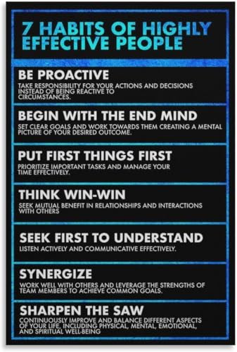 The 7 Habits of Highly Effective People Poster Entrepreneur Inspirational