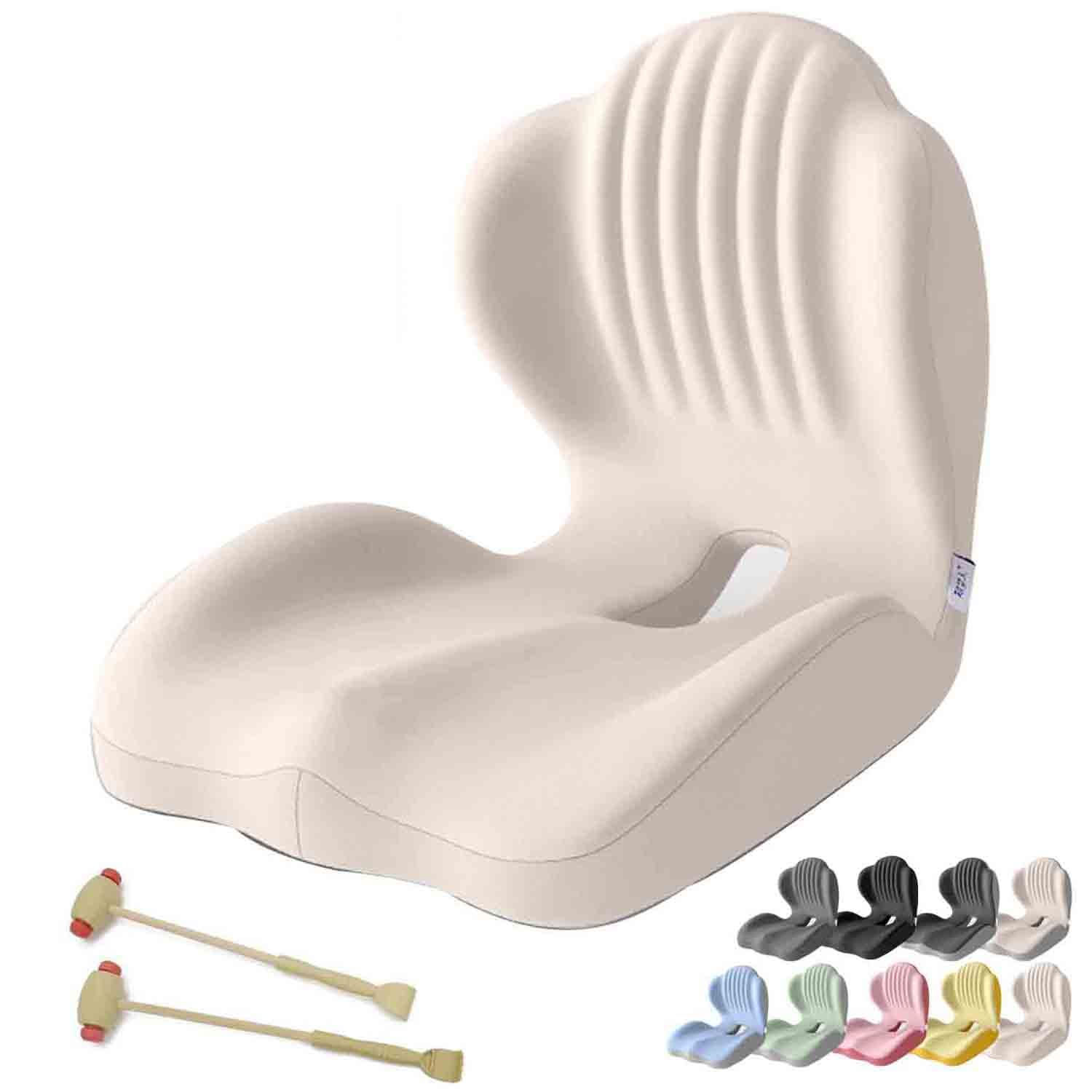 Ultimate Poduszka do siedzenia z pianki memory i podparcie pleców do krzeseł biurowych i foteli samochodowych, ergonomiczna wygoda, łagodzenie bólu kości ogonowej i dolnej części pleców, idealna na