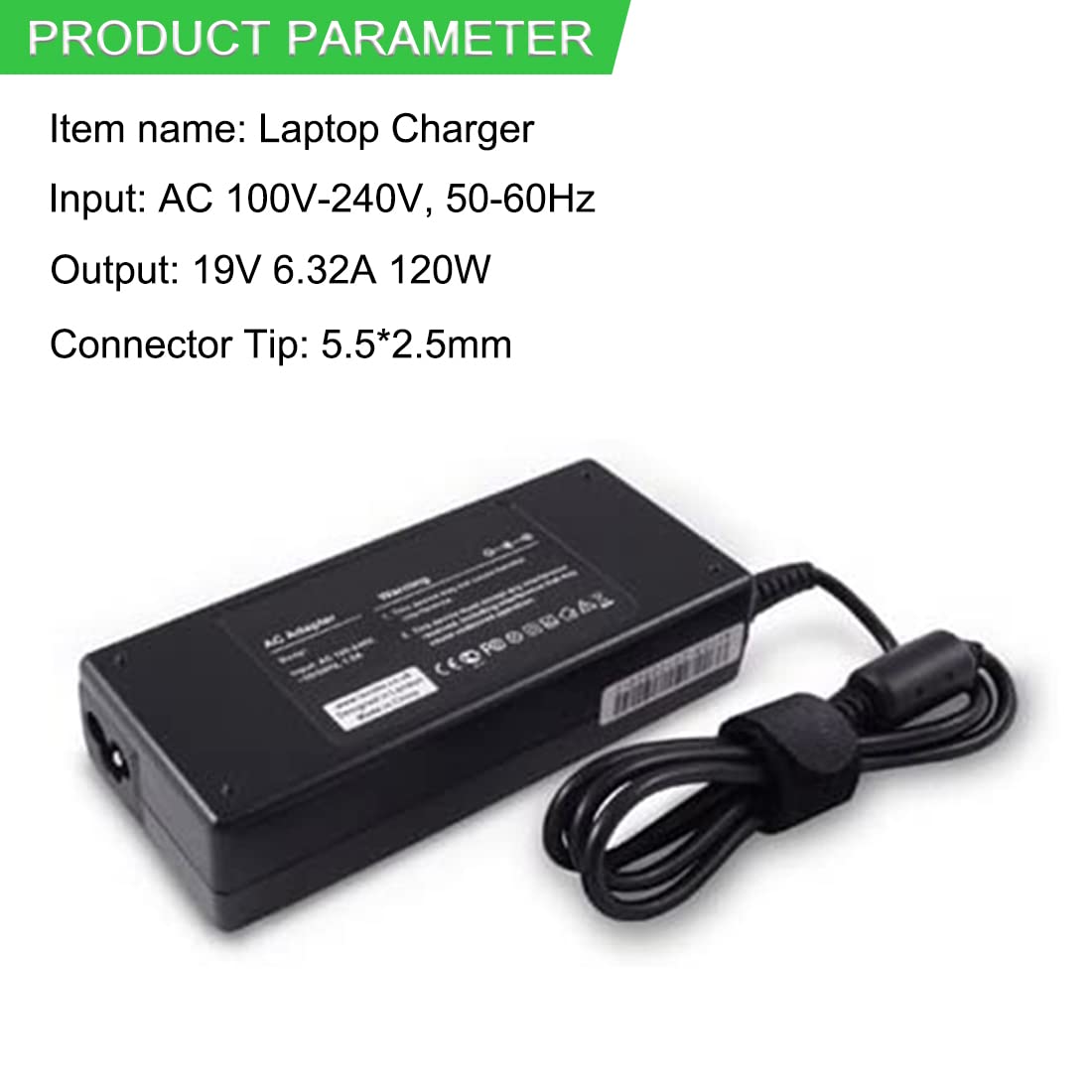 XITAIAN 120W 5.5 * 2.5mm Chargeur Adaptateur Remplacement pour Toshiba-Dynabook Portege Qosmio Satellite A60 A70 F50 G50 L70-B-126 P70 P870-32f P875 X70-B-112 - PA-1121-16, PA-1121-28, ADP-120ZB BB