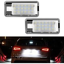 AUTOXBERT LED License Plate Lights Tag Lamp Replacement for Audi A3 A4 A6 A8 S3 S4 S6 S8 Q7 RS4 RS6, 2 Packs Set, No Error&6000K White