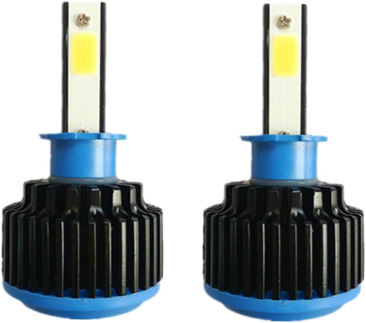 RSSONG H3 LED headlight bulb 2-Sides COB chips Fog Light Conversion Kit High Low Beam 2X50W 2X10000LM Per Pair White 6000K H3 Auto Headlamp bulbs With Canbus Drive [Energy Class A++]