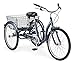 Schwinn Meridian Adult Tricycle with 24-Inch Wheels in Slate Blue, with Low Step-Through Aluminum Frame, Front and Rear Fenders, Adjustable Handlebars, Large Cruiser Seat, and Rear Folding Basket