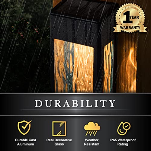 Classy Caps SWL888 - Black Aluminum Lancaster Deck & Wall Light (2 Pack) – Outdoor Solar LED Lighting, Durable Black Aluminum, Real Glass Construction, Perfect for Outdoor Decks, Patios, and Walls. by Classy Caps - Image 5