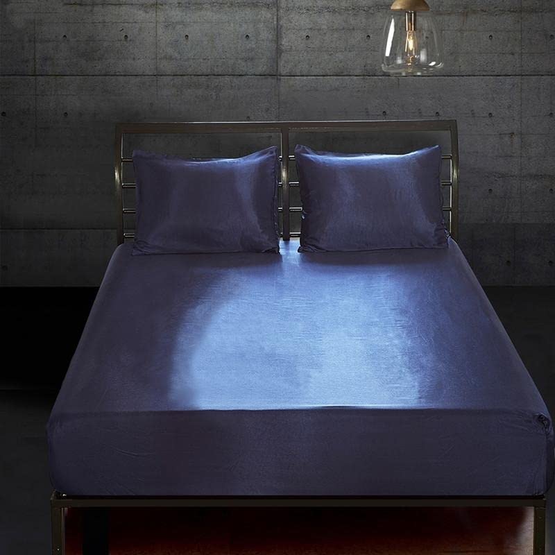 Drap d'été en soie Ice Silk multicolore drap-housse satin double 138x190 - 4