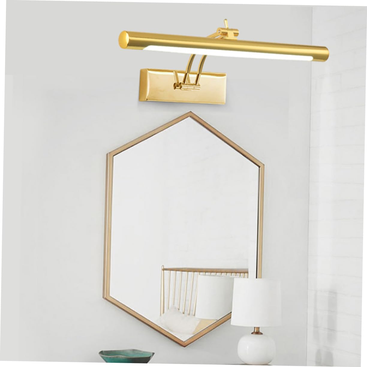 Veemoon Lampada da Parete LED 9W Luce Dorata 40Cm Design Moderno Illuminazione per Bagno Soggiorno Camera da Letto Facile Installazione