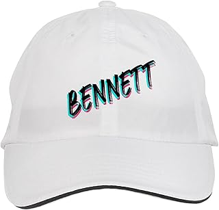 Makoroni - Bennett Name Hat Adjustable Cap, DesE20 White