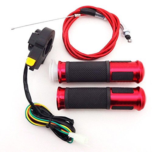 Tc-Motor 7/8'' Inch 22Mm Handlebar Hand Grips + Red Throttle Cable + Kill Stop Switch For 49Cc 50Cc 60Cc 80Cc Gas Motorized Bicycle Push Bike #TOP25