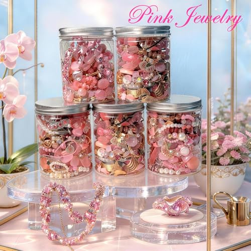 Image of SMUOBT Mystery Jewelry Jar Bundle - Surprise Vintage Jewelry Box for Women,Gift Jewelry Set (Necklace, Earrings, Rings,Kracelet,Keychain) - Unique Birthday Gift for Women