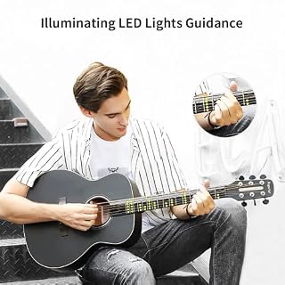 Poputar T2 Guitare Acoustique, guitare acoustique 36 pouces, Kit De Guitare Naturelle Pour Débutants, APPLICATION intelligente, Touche 96 LED, enseignement vidéo, mode de jeu, mode entraînement - Les Beatles, Paul McCartney, John Lennon, RIngo Starr, George Harrison Poputar T2 Guitare Acoustique, guitare acoustique 36 pouces, Kit De Guitare Naturelle Pour Débutants, APPLICATION intelligente, Touche 96 LED, enseignement vidéo, mode de jeu, mode entraînement – Image 3