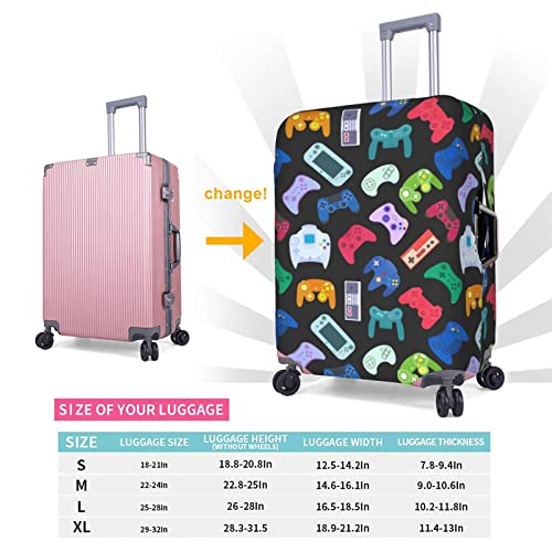 Teery-Yy Video Game Weapon Controller Black White Travel Luggage Cover Baggage Suitcase Protector Fits 18-32 Inch With Zipper Dustproof Washable Elastic For Teen Boys Girls Men Women #TOP5