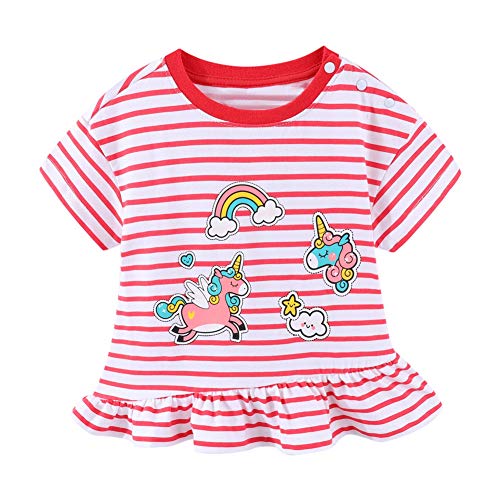 Image of Mud Kingdom T-Shirt for Boys Short Sleeve Plain Cotton Classic Summer Casual Stripe