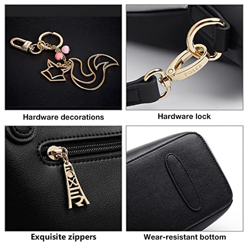 Foxlover Women's Satchel Handbags Cow Leather Purses，Top Handle Shoulder Bags For Women #TOP4