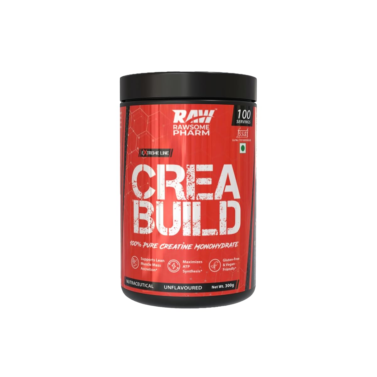 Rawsome Pharm CREA BUILD Pure Micronised Creatine Monohydrate – 300 g I Athletic Performance & Power Booster | Serving - Pre/Post Workout | Strength | Stamina | Faster Recovery | Unflavoured-image-31