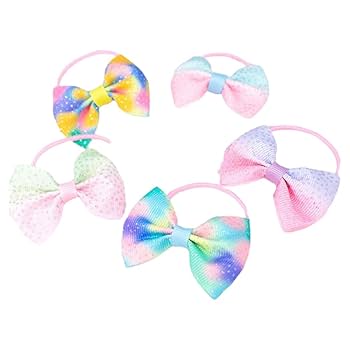 Amazon.co.jp: ヘアゴム カラフルグラデーション リボン ゆめ