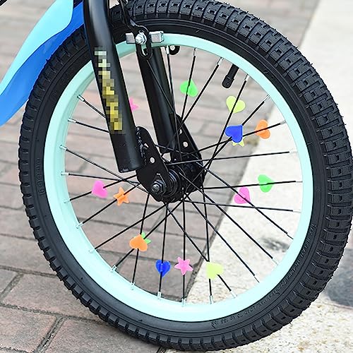 UUYYEO 144 Pcs Colorful Bike Wheel Spokes Bicycle Wheel Spoke Beads Plastic Clip Beads Kids Bike Spoke Decoration Accessories Star - Thumbnail 5
