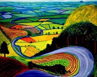 Qwewqe A Modern Landscape Pictures For Living Room, Rtisans Choice Canvas Print Of Garrowby Hill By David Hockney Picture, Canvas Pictures Nd Prints Frameless (,30X40cm)