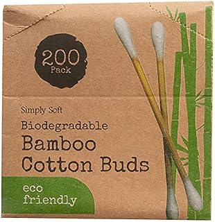 DIVCHI 200 Pcs Bamboo Cotton Buds | Value Pack of 200 Organic Bambuds | Recycled Plastic Free Packaging | GOTS Certified Organic Bamboo Earbuds | Biodegradable & Compostable