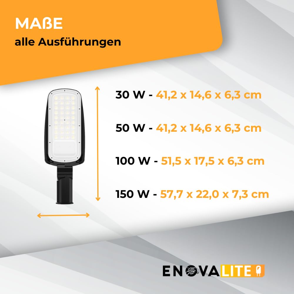 LED 5 Stück Straßenlaterne 50W, 7000 Lumen 5000K neutralweiß, IP65 Außenleuchte Mastleuchte, geprüfte Straßenlampe aussen für Hof Einfahrt Parkplatz Wege, Außenbeleuchtung