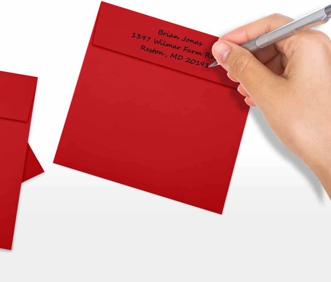 LUXPaper Square Invitation Envelopes | Peel & Press | 5 1/2" x 5 1/2" | Ruby Red | 80lb. Text | 250 Qty