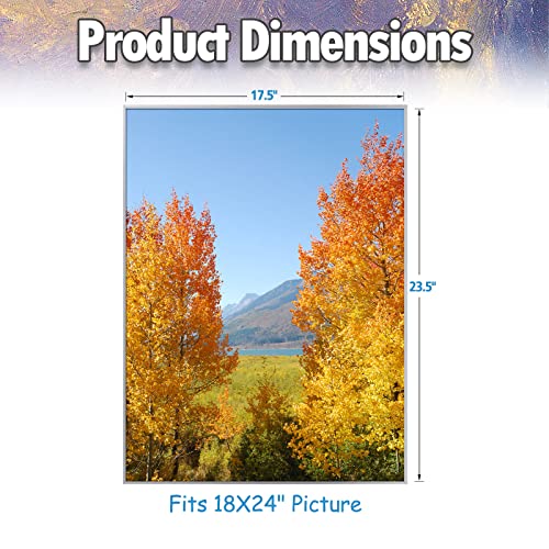 Auear, 18X24 Metal Poster Frame With Real Glass Front, Aluminum Photo Frame Without Mat, Wall Hanging Picture Frame For Vertically, Puzzle, Or Horizontally (Silver, 2-Pack) #TOP1