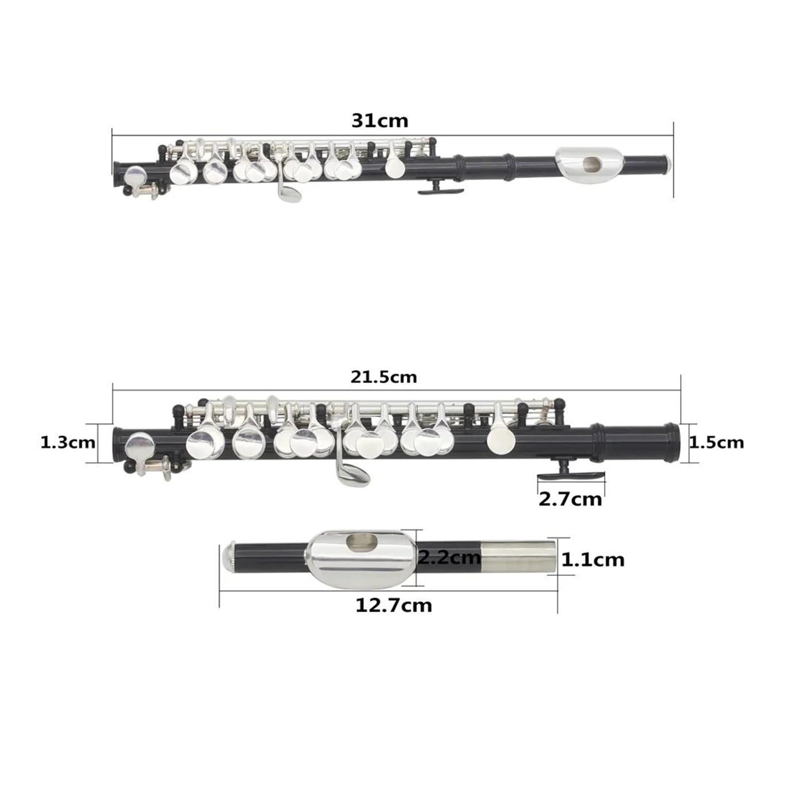 Flauto Traverso Strumenti musicali per principianti Flauto piccolo in chiave C