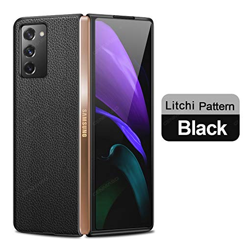 Capa para Galaxy Z Fold 2, capa fina de couro legítimo projetada para Samsung Galaxy Z Fold 2 (2020)