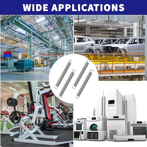 GUNGY Zugfedern mit Haken Edelstahl Spannfeder Zugfeder 100mm Außendurchmesser 10mm Drahtdurchmesser 1,2mm Maximale Zugkraft 3,2KG 1,2x10x100mm 4 Stück