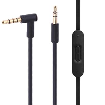 Mixr 2.0 3.5mm Male to 3.5mm Male Audio Cable Cord line with Upgraded Microphone Compatible with Beats by Dre Headphone Solo/Studio/Pro/Detox/Wireless/Mixr/Executive/Pill HD Sound Quality Black