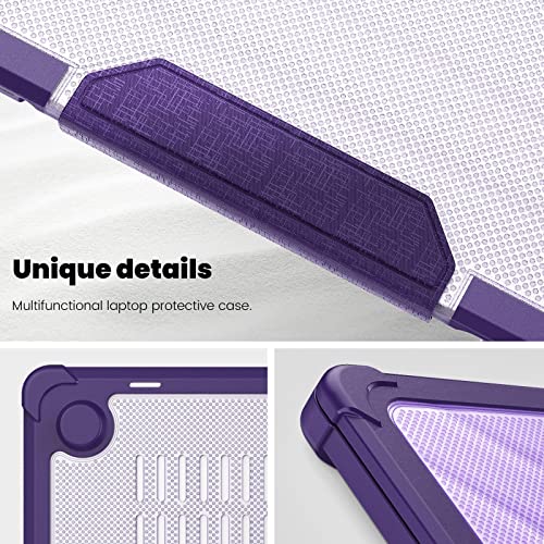 Funda MacBook Air M2 A2681 que evita arañazos carcasa robusta morada con soporte 7