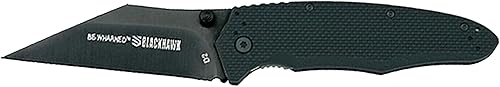 Bear & Son BLACKHAWK - ASISTED - 3.375" - Tanto - Acero para herramientas D2 - G10 con revestimiento SS - Arandelas de bronce - BH15BW201BK