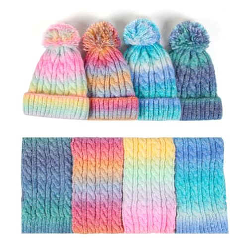 Kunyeah Toddler Beanie Hat Scarf Gloves Set Kids Knitted Mitten Fleece Lined Cap Neck Warmer for Boy Girl 3-10 Years4