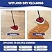 High-PQ Flat Mop Head Replacements, Microfiber Mopping Pads Refills, 4-Pack Spin Mop Pads + 1 Plastic Pad &1 Scrape for Floor, Wall & Ceiling Cleaning - Fits EasyWring & RinseClean Systems