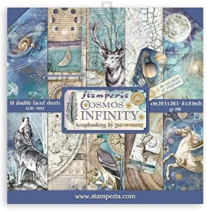 Stamperia International Mini Scrapbooking Pad-Cosmos Infinity, Multicoloured, 20.3 x 20.3 cm