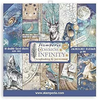 Stamperia International Mini Scrapbooking Pad-Cosmos Infinity, Multicoloured, 20.3 x 20.3 cm