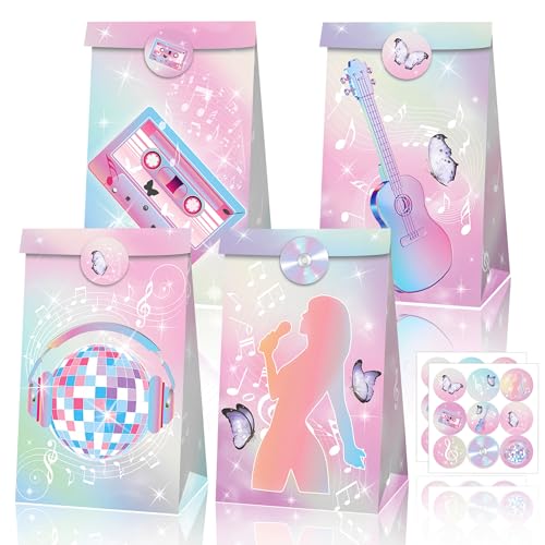Dreamy Singer - Caja de palomitas de maíz con temática de cantante, bolsas de regalo de fiesta de cumpleaños, bolsas de dulces para cumpleaños, boda, despedida de soltera
