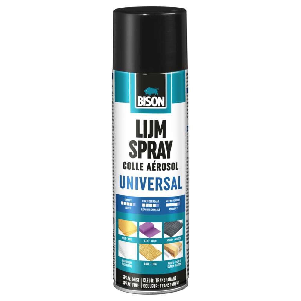 Spray adhésif aérosol Bison de 500 ml pour fixations rapides - 2