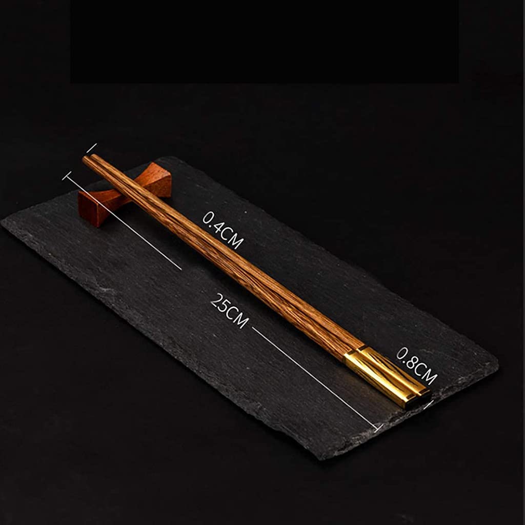 FAMMIX Lot de 10 paires de baguettes rondes en bois sculptées à la main, réutilisables, passent au lave-vaisselle, baguettes coréennes japonaises pour restaurant, maison H