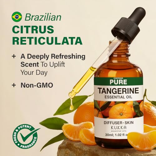 Image of 100% Pure Tangerine Oil - 1 Fl Oz Tangerine Essential Oil for Hair, Skin, Diffuser, Aromatherapy & DIY Soap Making Scent