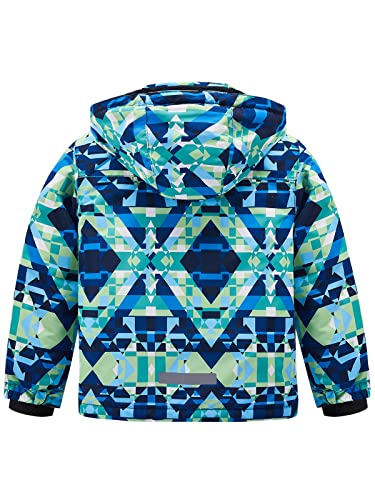 Free Soldier Boys Girls Waterproof Ski Jacket Fleece Lined Warm Winter Snow Coat Kids Winter Jacket With Detachable Hood(Geometry,8-9/Boy) #TOP1