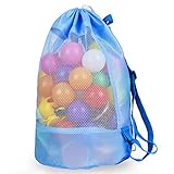 【Correas de hombro ajustables 】: Bolsa de juguetes de playa, una gran mochila con cordón de playa para niños y adultos de diferentes edades.