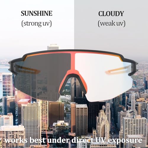 Image of ROCKBROS Photochromic Sports Sunglasses Professional Anti Fog - UV400 Goggles with Myopia Frame for Running Cycling Fishing